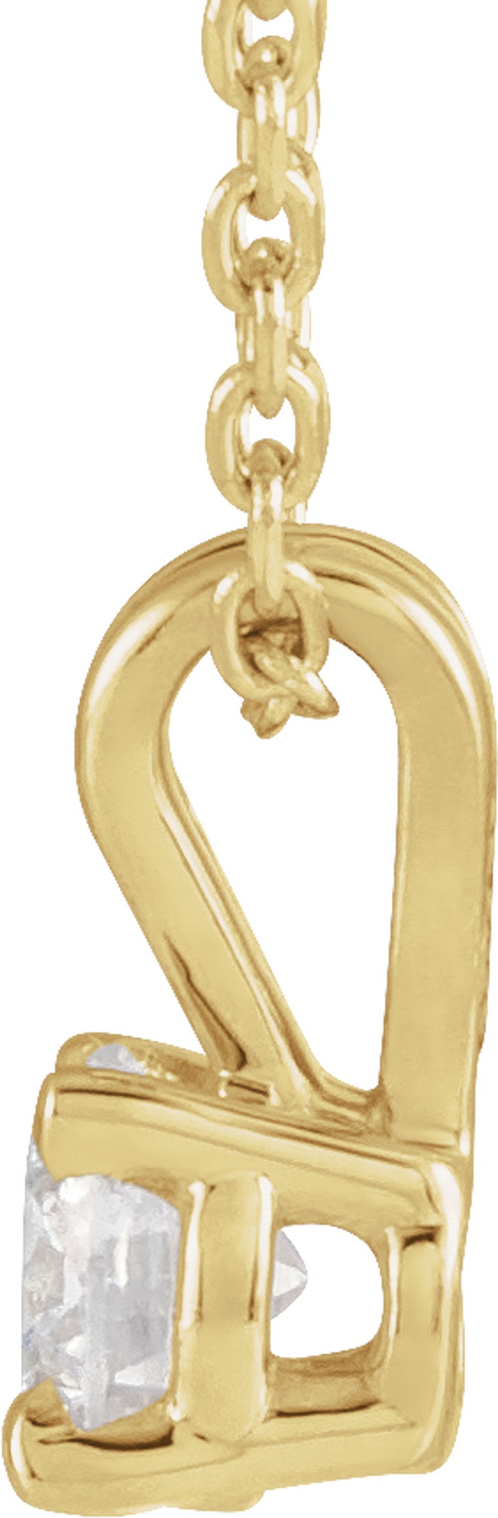 14K Yellow 1/4 CT Lab-Grown Diamond Solitaire 16-18" Necklace