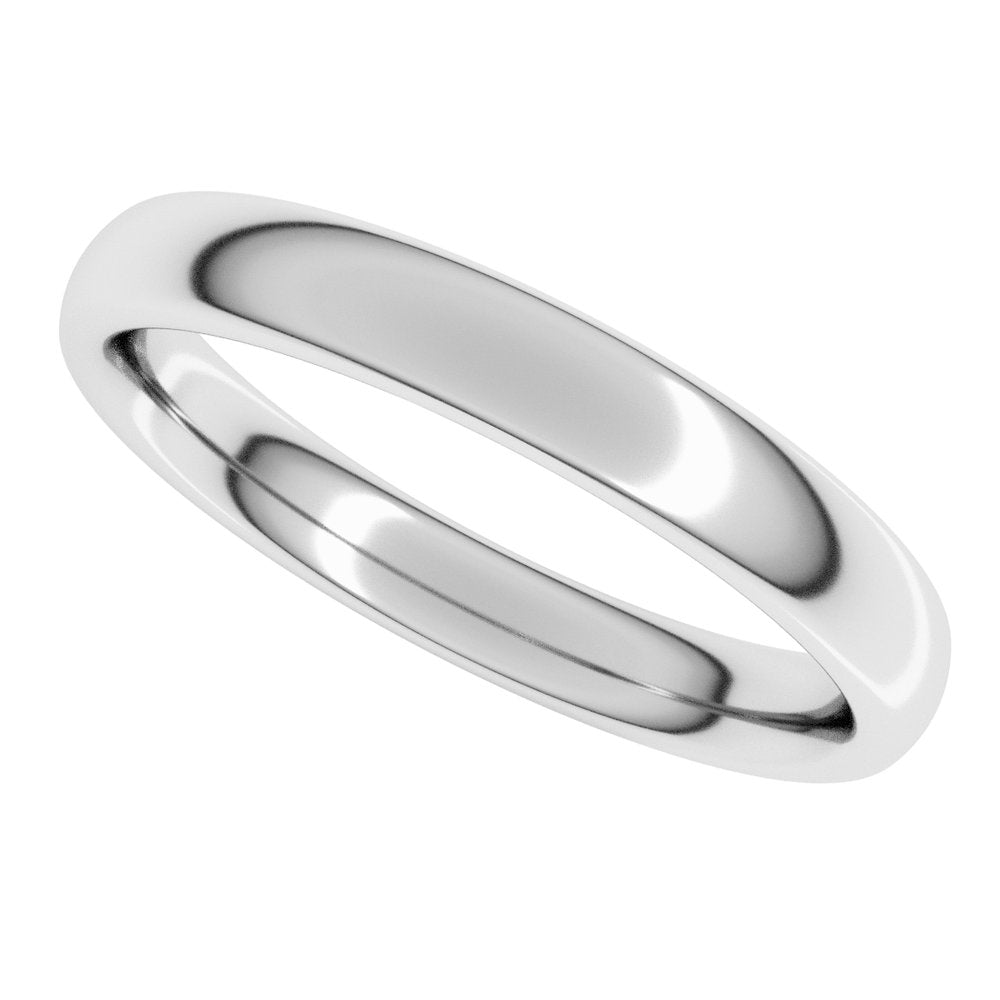 14K White 3 mm Comfort-Fit European-Style Band