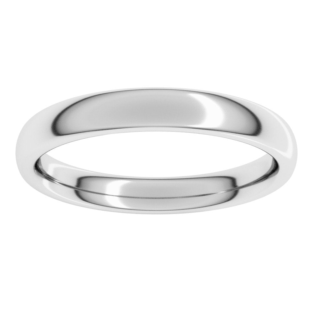 Platinum 3 mm Comfort-Fit European-Style Band Size 6