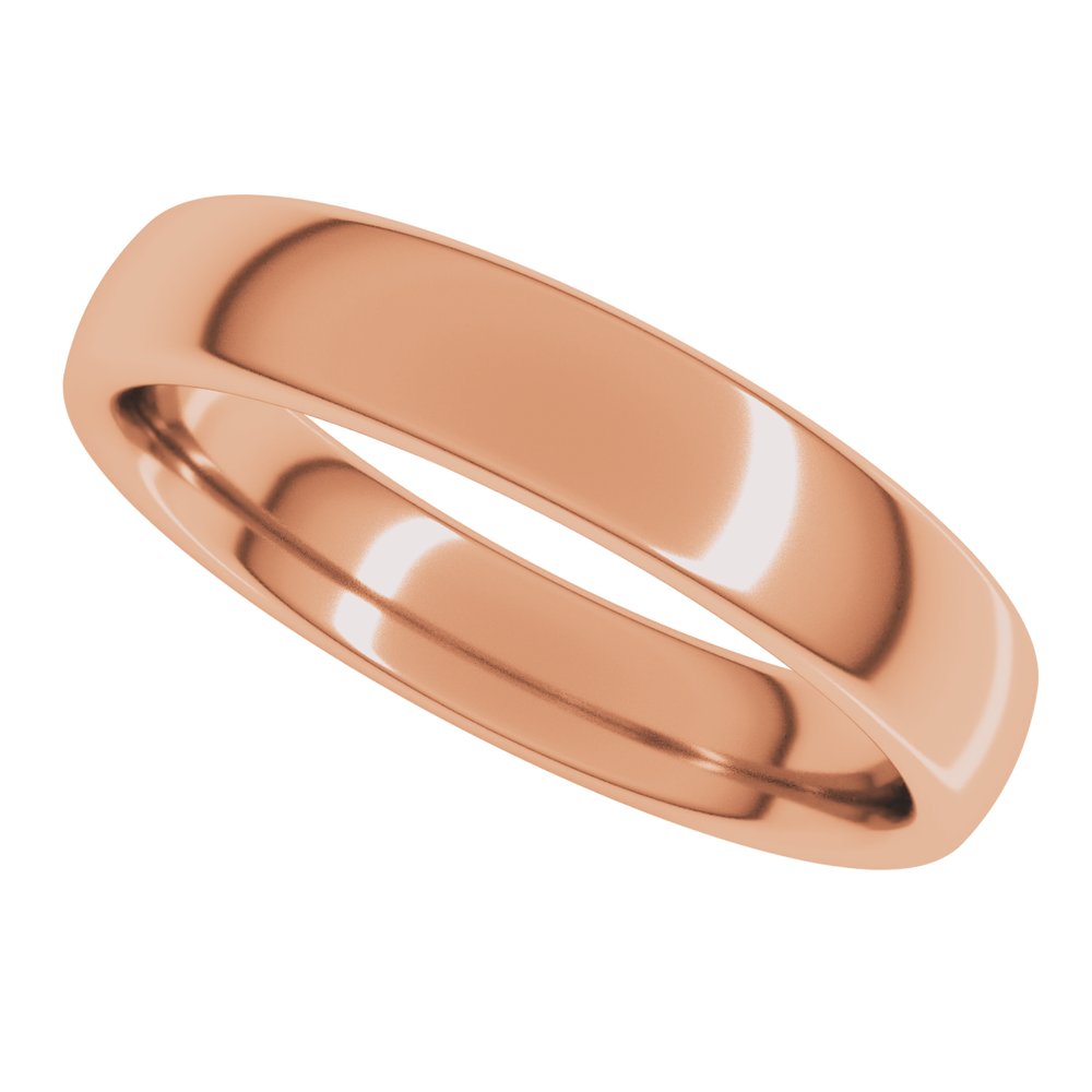 14K Rose 4 mm Comfort-Fit European-Style Band Size 6.5