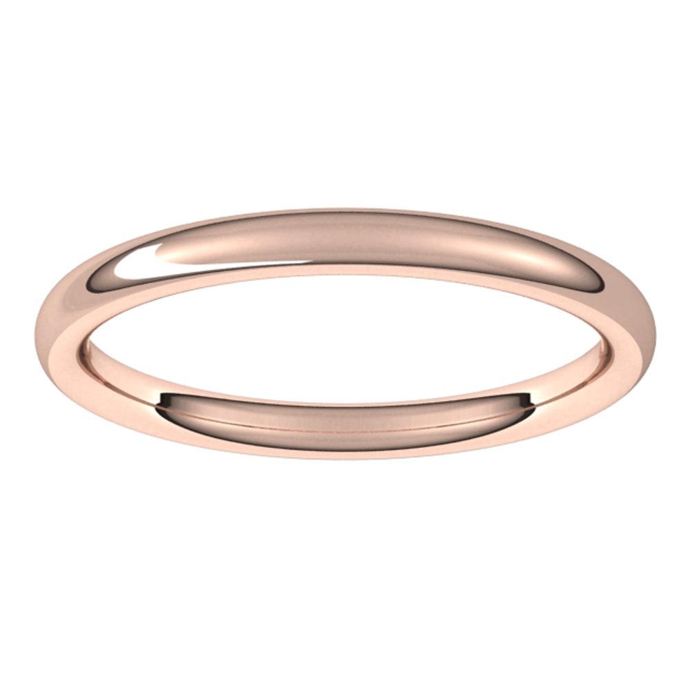 14K Rose Gold 2 mm Comfort-Fit European-Style Band Size 7.5