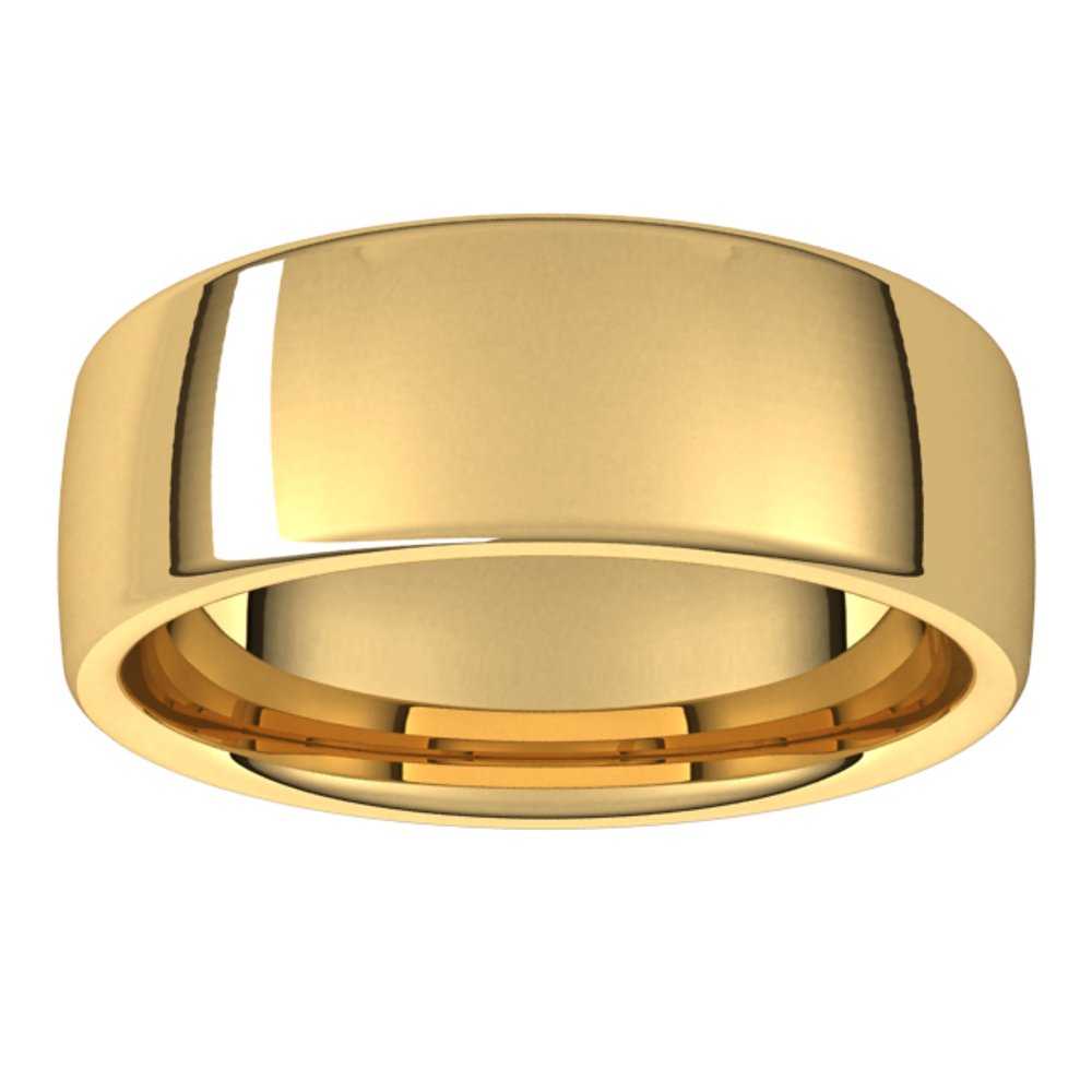 18K Yellow 7 mm Comfort-Fit European-Style Band Size 10