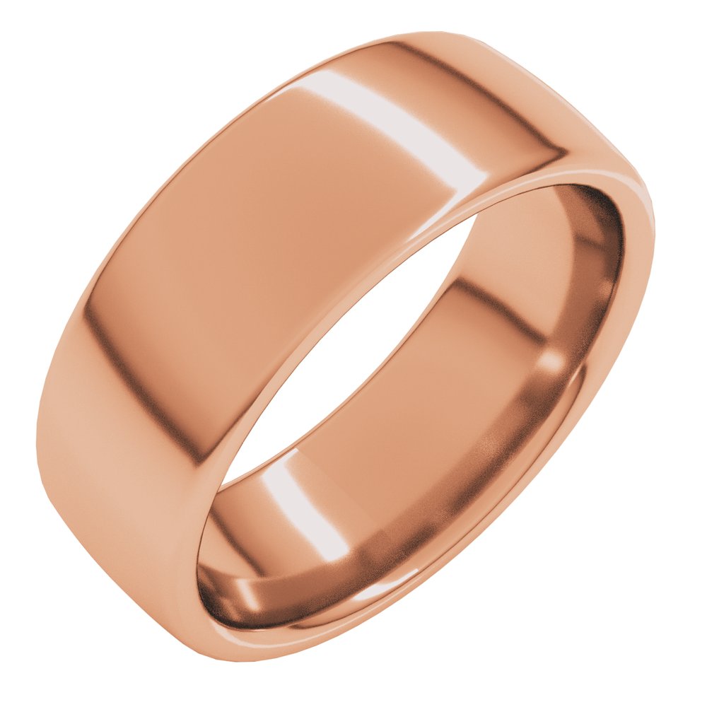 14K Rose 7 mm Comfort-Fit European-Style Band Size 7