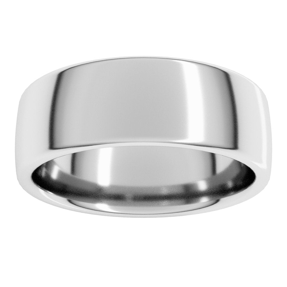 14K White Gold 7 mm Comfort-Fit European-Style Band Size 7.5