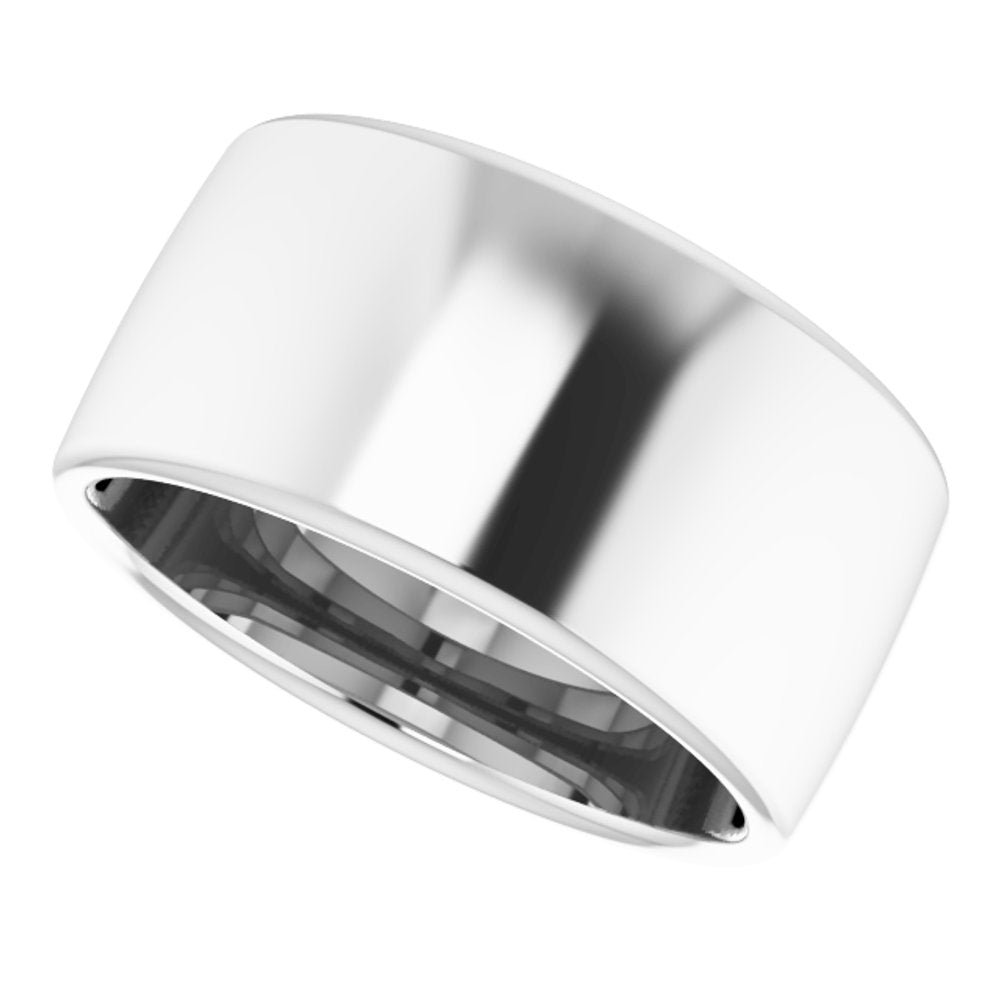 14K White Gold 10 mm Comfort-Fit European-Style Band Size 6