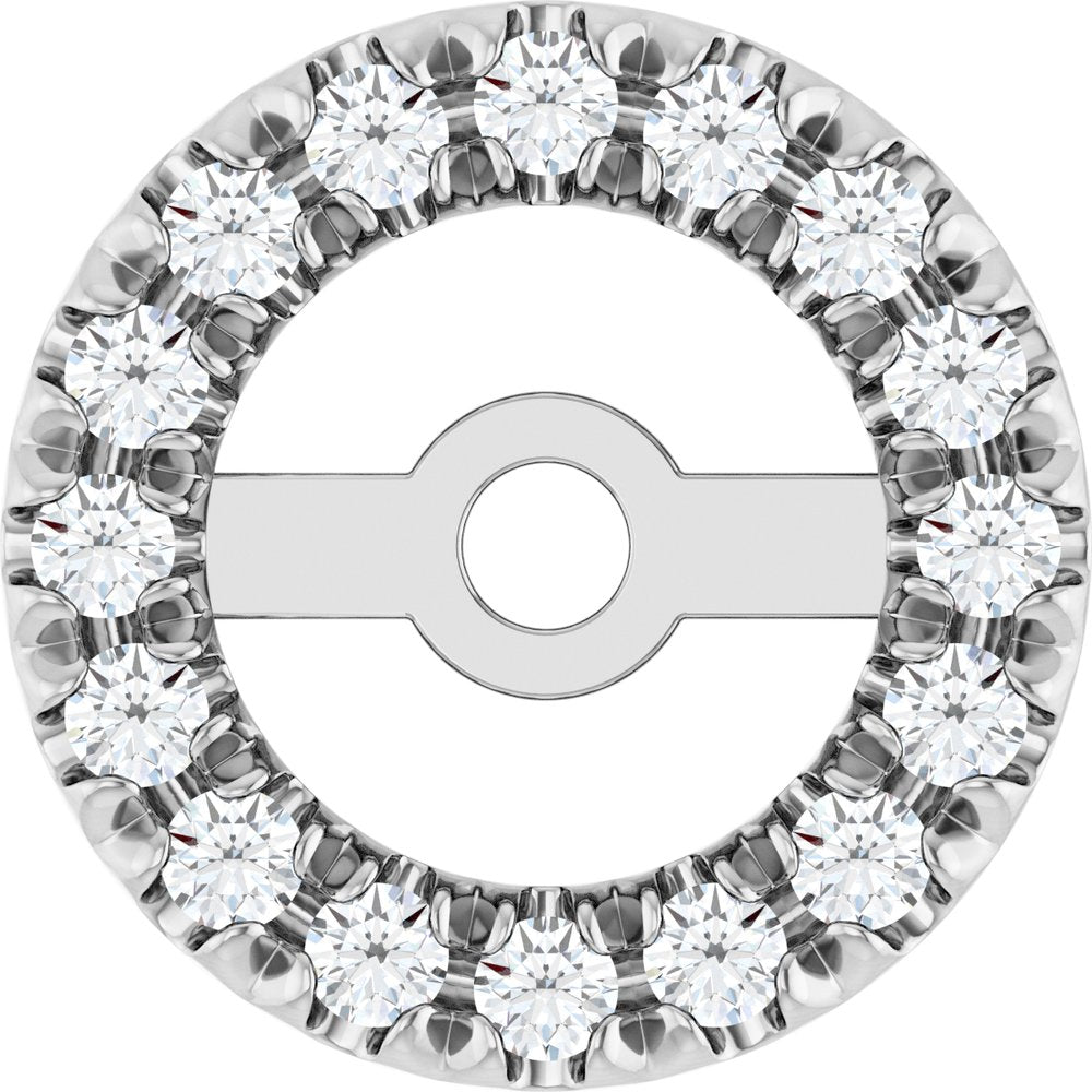 14K White Gold 4.6 mm ID 1/8 CTW Natural Diamond French-Set Earring Jackets