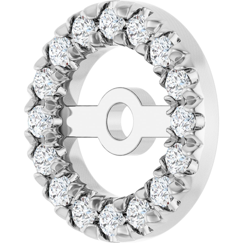 14K White Gold 4.6 mm ID 1/8 CTW Natural Diamond French-Set Earring Jackets