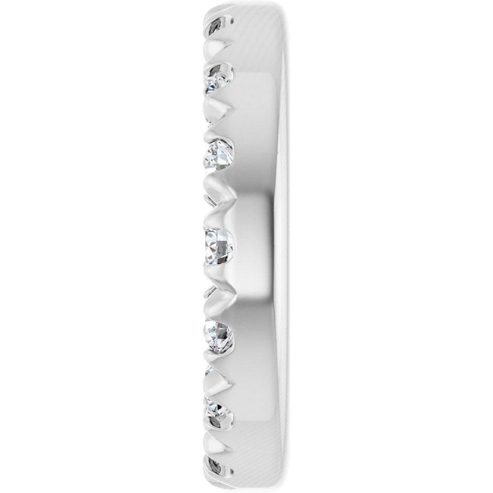 14K White Gold 4.6 mm ID 1/8 CTW Natural Diamond French-Set Earring Jackets
