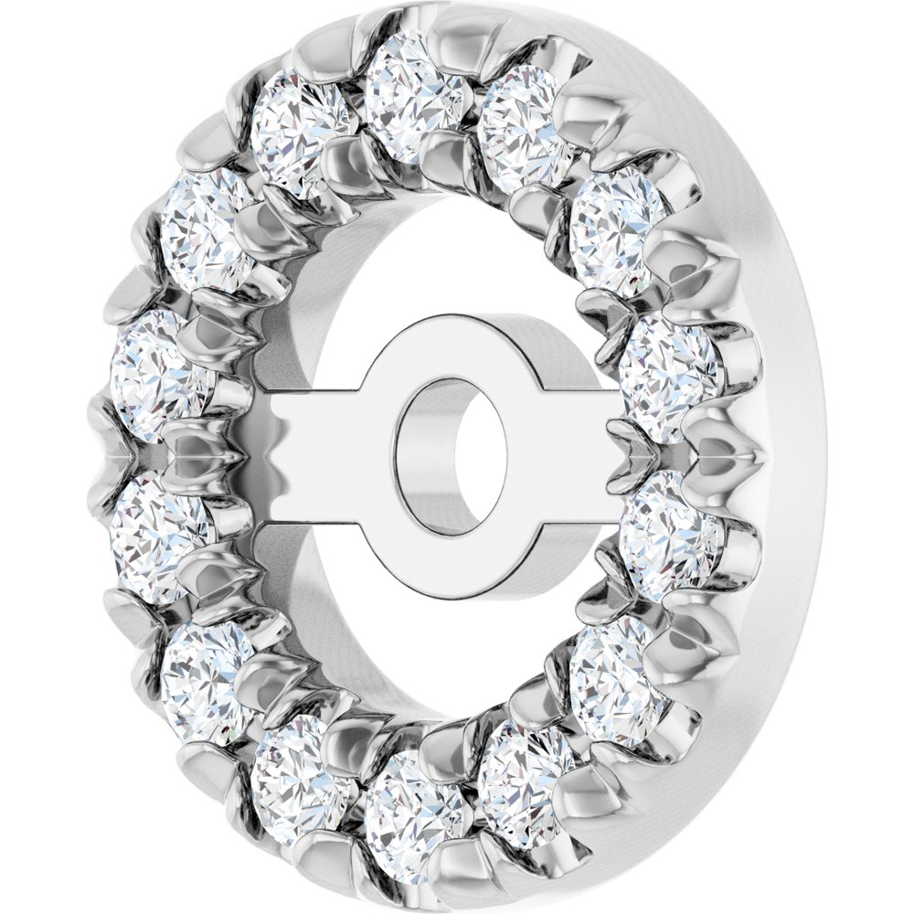 14K White Gold 3.6 mm ID 1/10 CTW Natural Diamond French-Set Earring Jackets