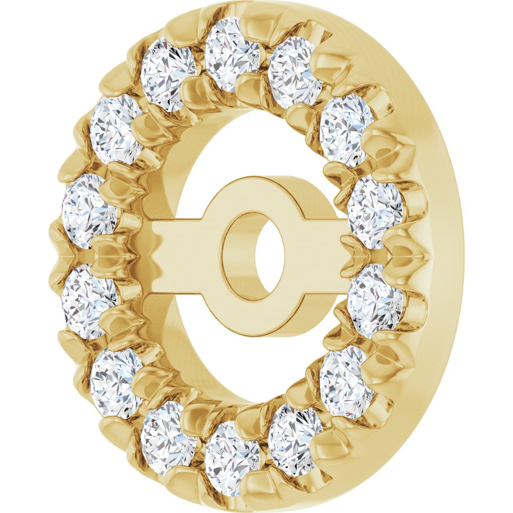 14K Yellow 3.6 mm ID 1/10 CTW Natural Diamond French-Set Earring Jackets