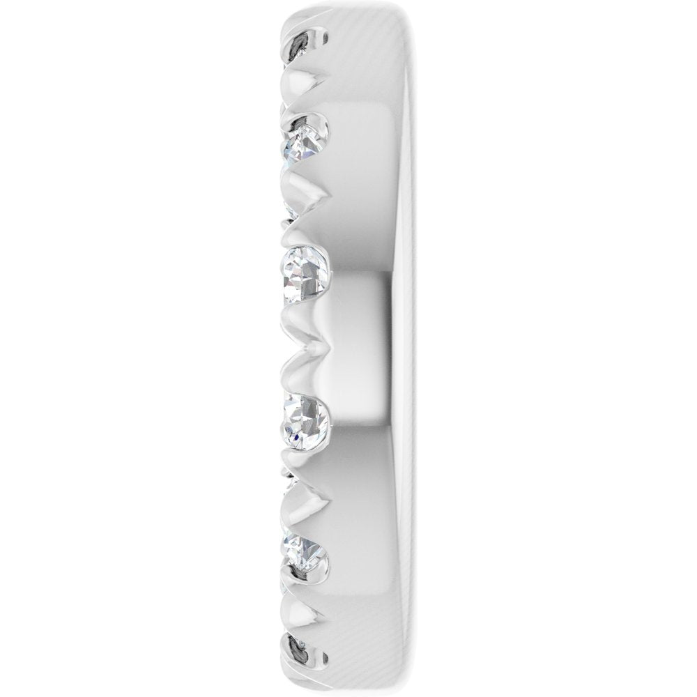14K White Gold 3.6 mm ID 1/10 CTW Natural Diamond French-Set Earring Jackets