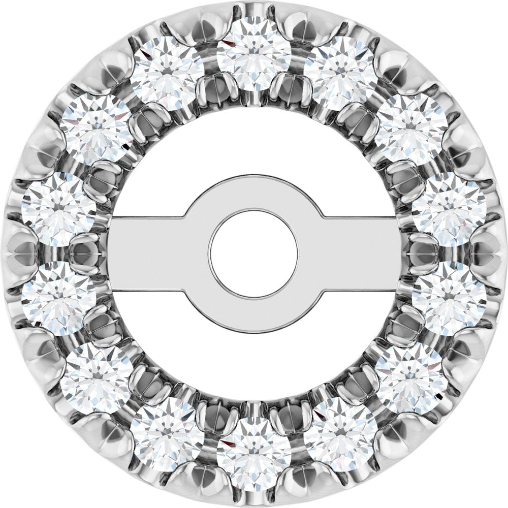 14K White Gold 3.6 mm ID 1/10 CTW Natural Diamond French-Set Earring Jackets