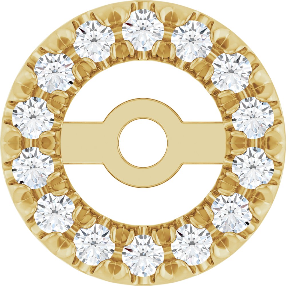 14K Yellow 3.6 mm ID 1/10 CTW Natural Diamond French-Set Earring Jackets