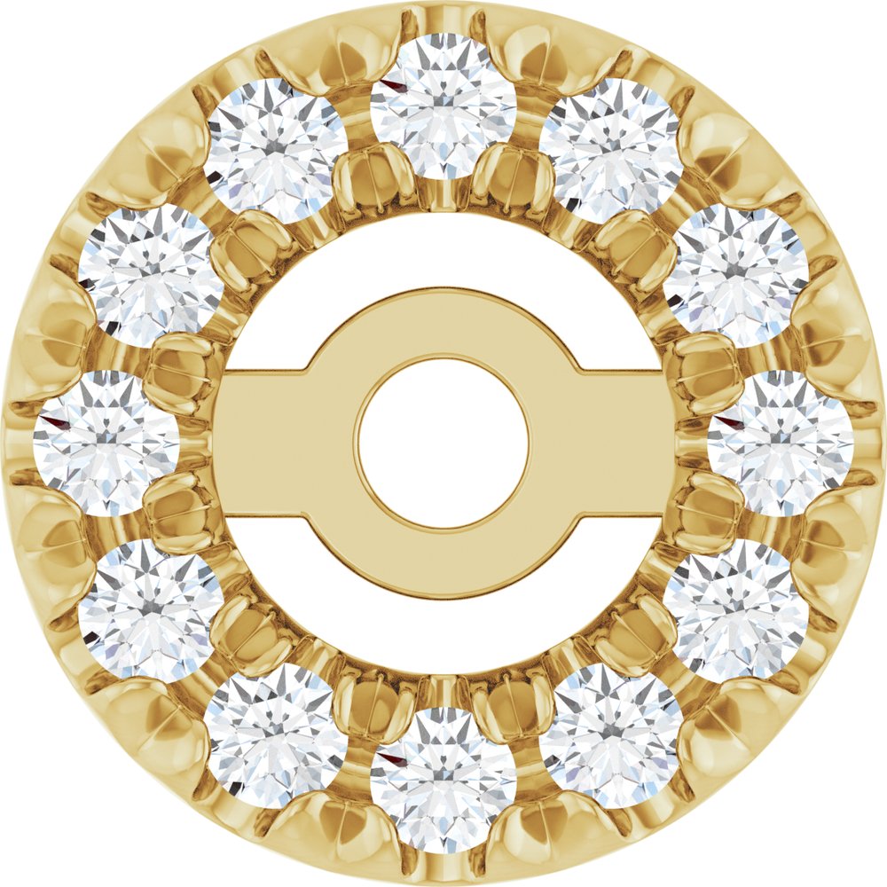 14K Yellow Gold 3 mm ID 1/10 CTW Natural Diamond French-Set Earring Jackets
