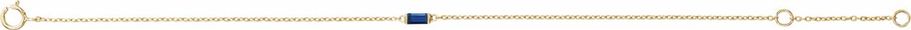 14K Yellow Gold Straight Baguette Natural Blue Sapphire 6 1/2-7 1/2" Bracelet