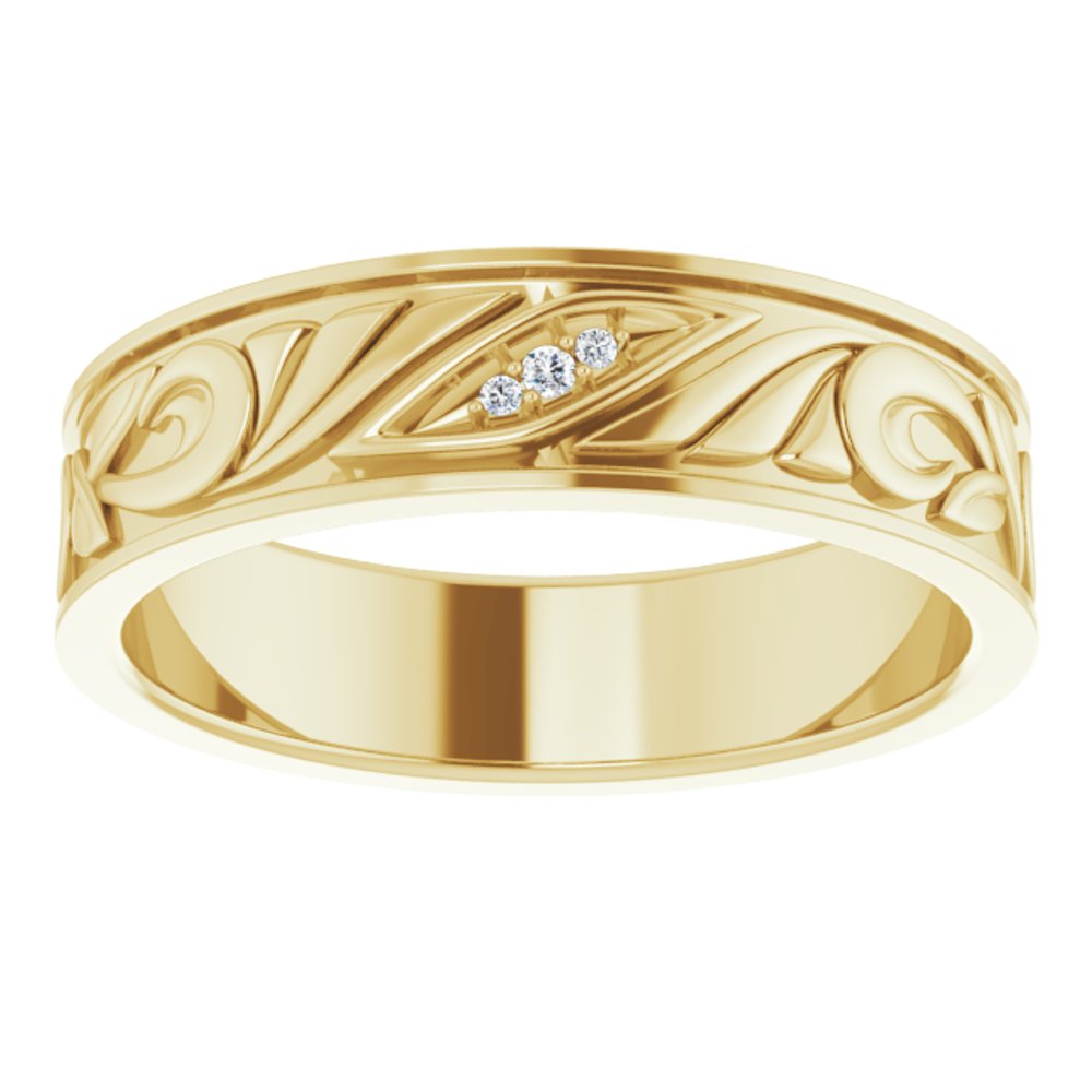 14K Yellow Gold .02 CTW Natural Diamond Band