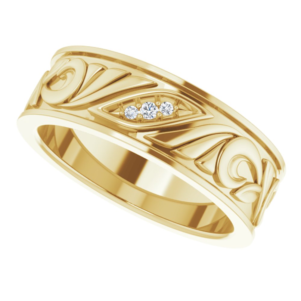 14K Yellow Gold .02 CTW Natural Diamond Band