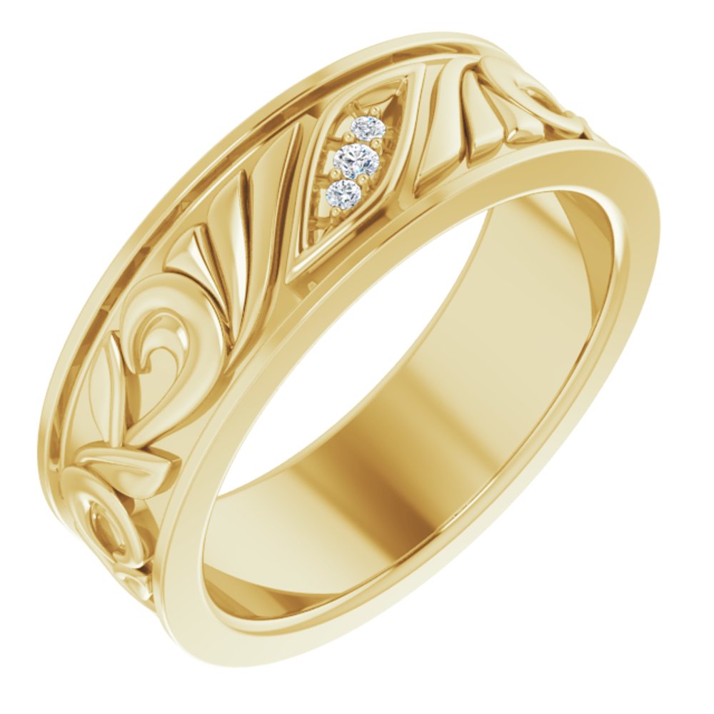 14K Yellow Gold .02 CTW Natural Diamond Band