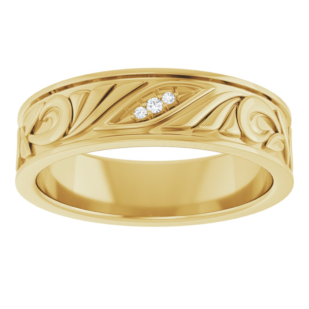 14K Yellow Gold .02 CTW Natural Diamond Band
