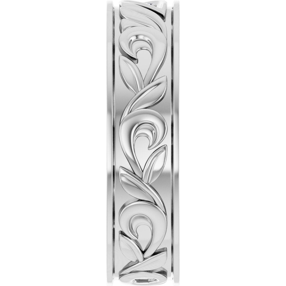 14K White Gold .02 CTW Natural Diamond Band