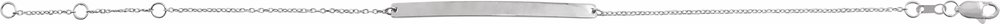 14K White Gold Engravable Skinny Bar 6 1/2-7 1/2" Bracelet