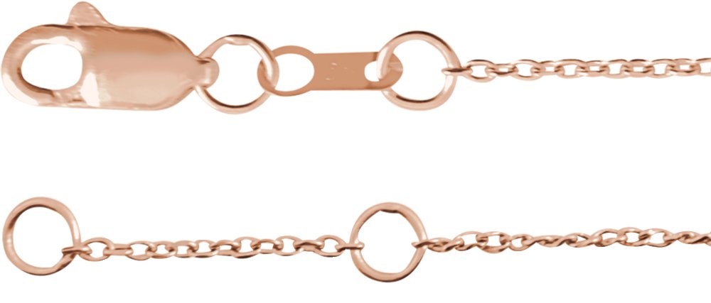 14K Rose Gold Engravable Skinny Bar 6 1/2-7 1/2" Bracelet