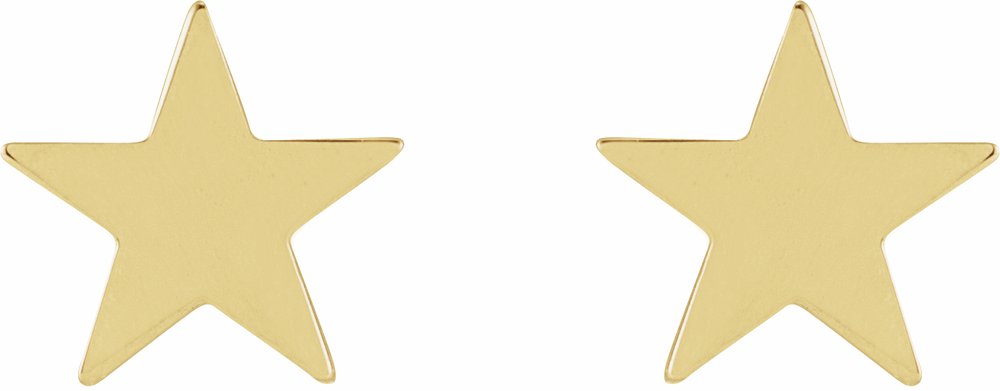 14K Yellow 6.2 mm Star Friction Post & Back Earrings