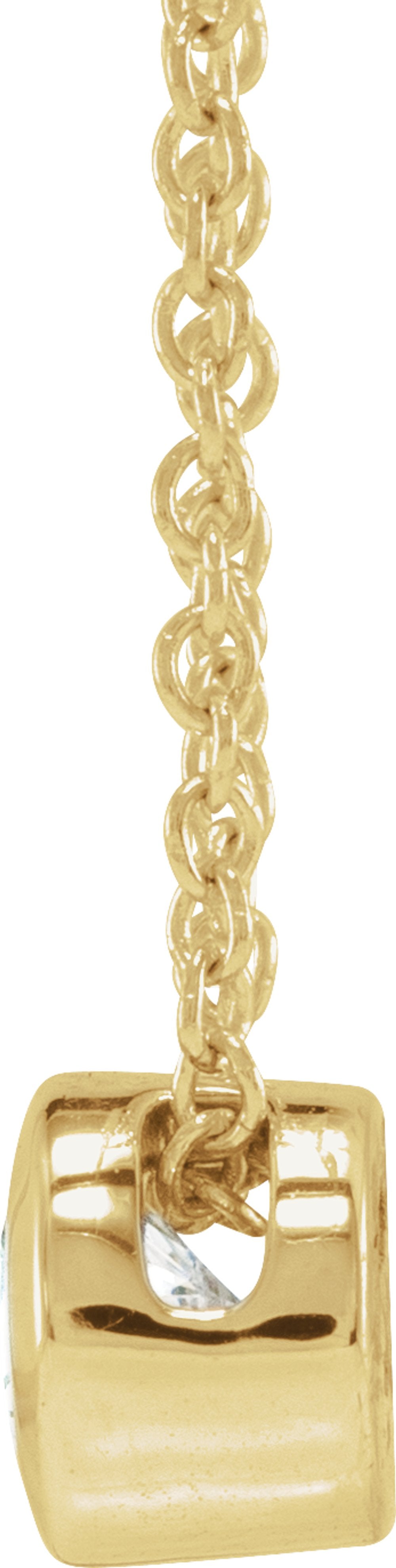 14K Yellow Gold 1/4 CT Lab-Grown Diamond Solitaire 16-18" Necklace