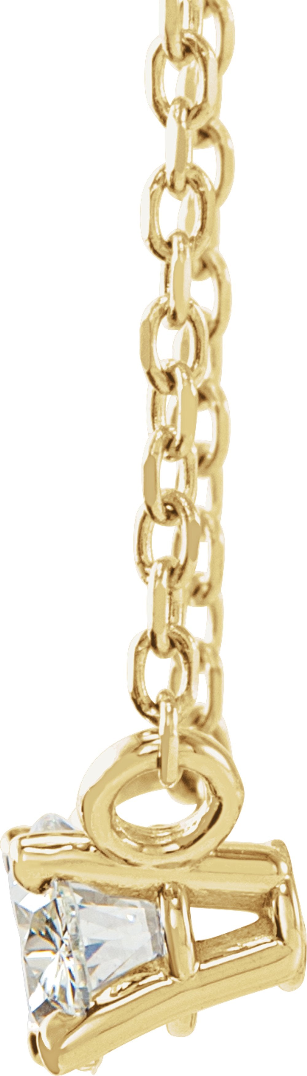 14K Yellow 1/2 CTW Lab-Grown Diamond Solitaire 16-18" Necklace