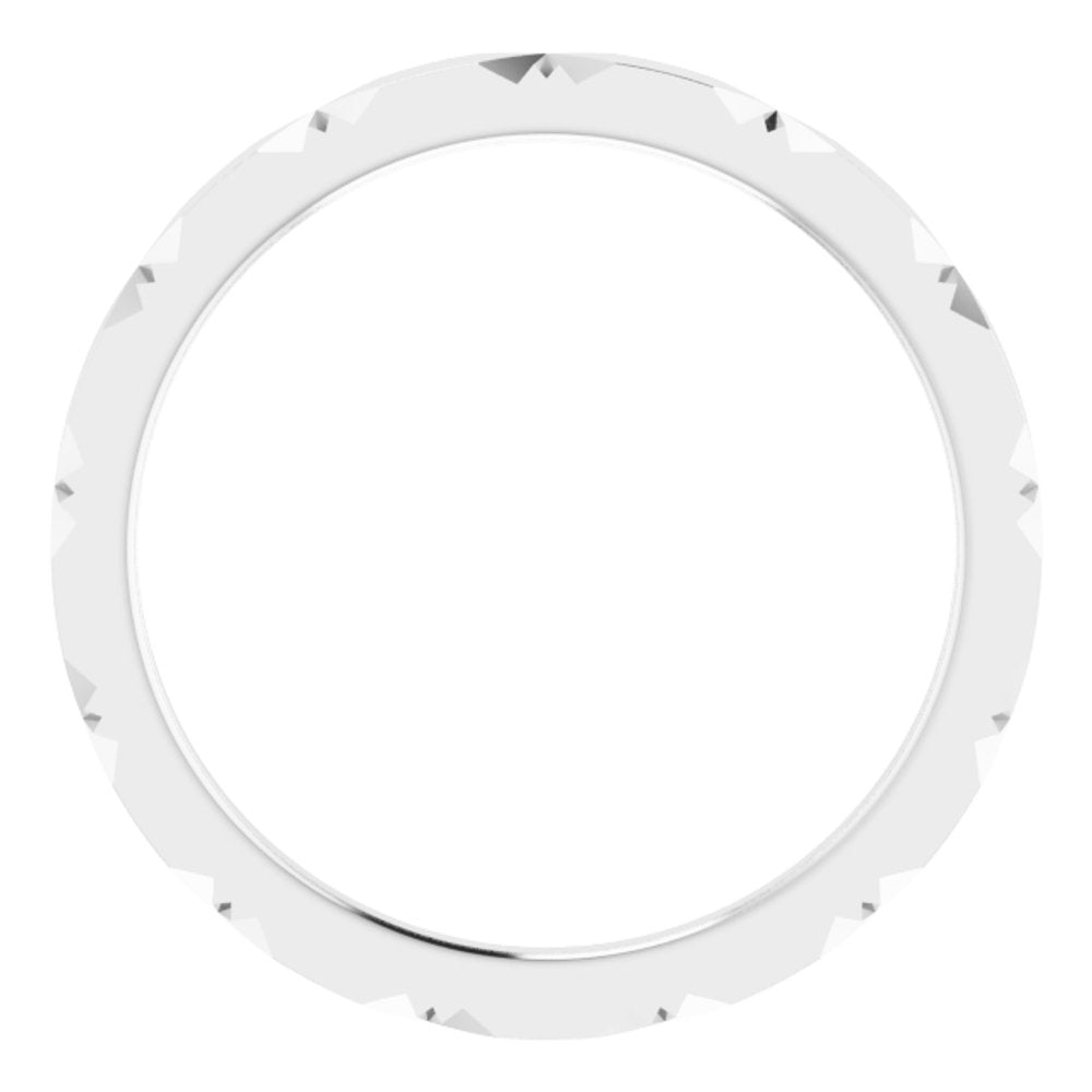 14K White Gold 1.5 mm Diamond Faceted Band Size 7