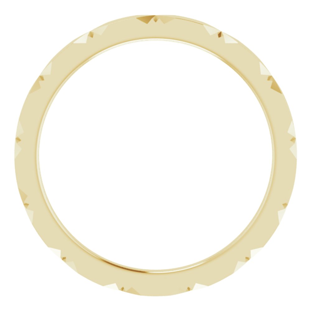 14K Yellow Gold 1.5 mm Diamond Faceted Band Size 6