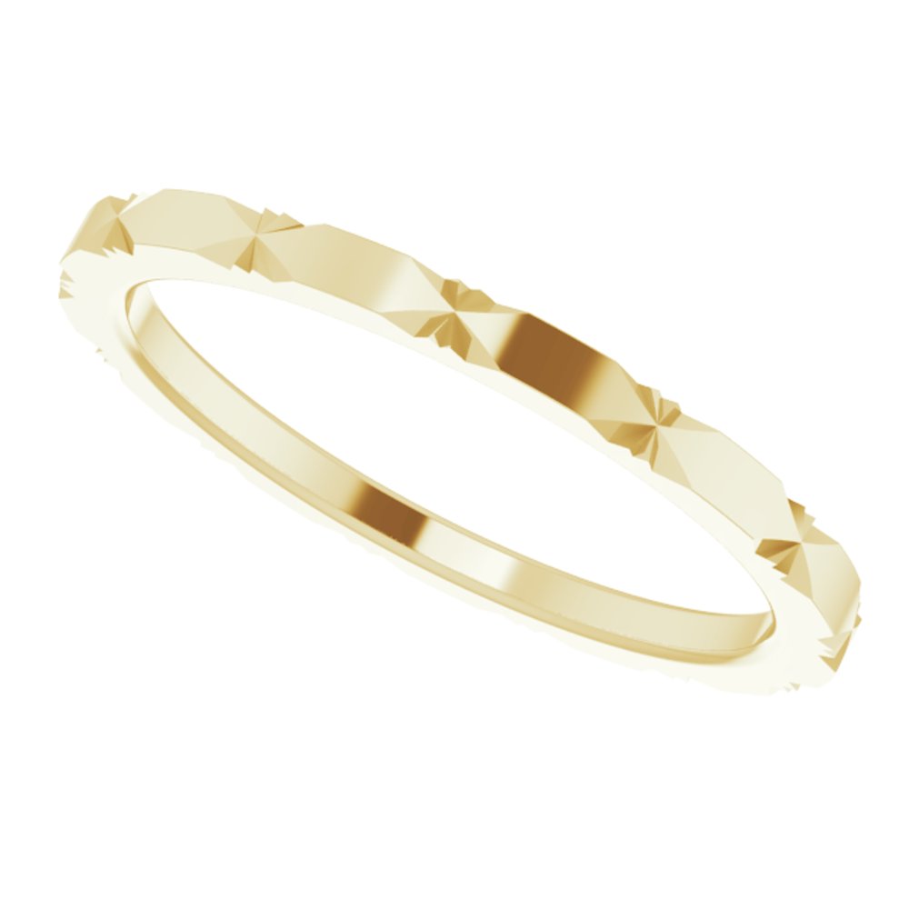 14K Yellow Gold 1.5 mm Diamond Faceted Band Size 6
