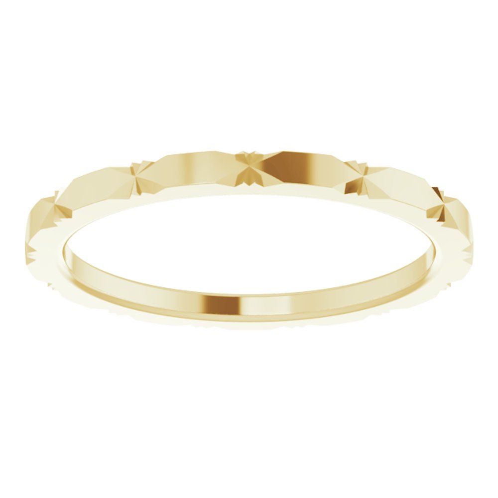 14K Yellow Gold 1.5 mm Diamond Faceted Band Size 6