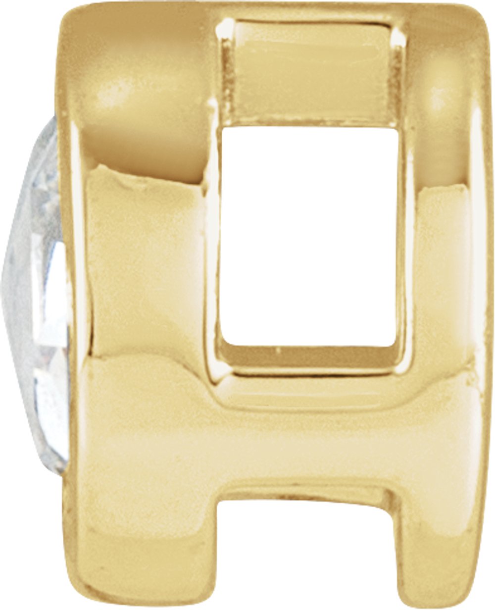 14K Yellow Gold 1/8 CT Rose-Cut Natural Diamond Bezel-Set Pendant