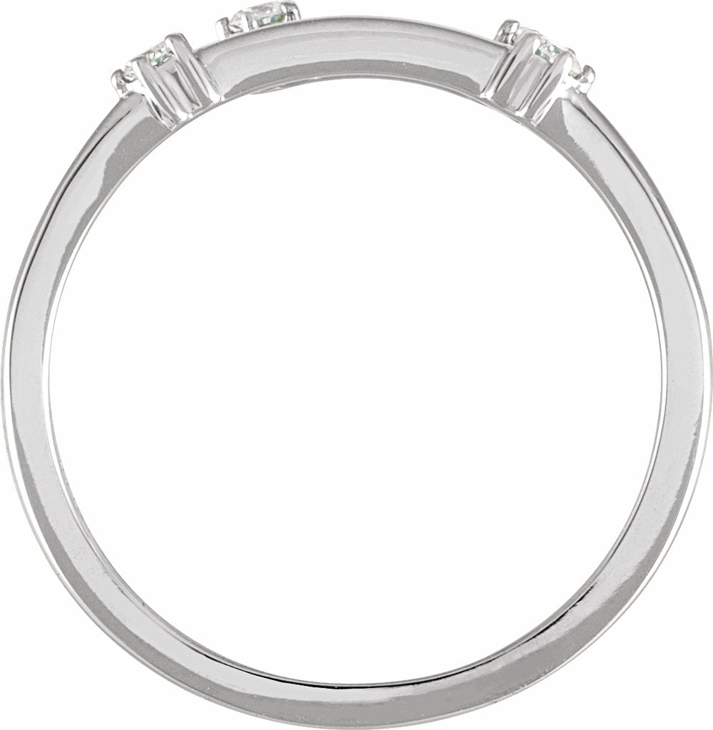 14K White Gold 1/10 CTW Natural Diamond Aries Constellation Ring