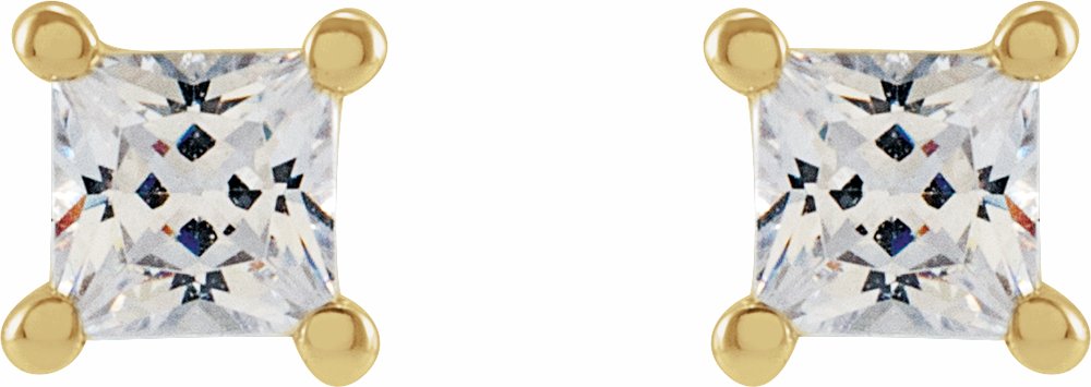 14K Yellow 3 mm Square 1/3 CTW Lab-Grown Diamond Earrings