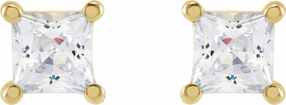 14K Yellow Gold 3.5 mm Square 1/2 CTW Lab-Grown Diamond Earrings