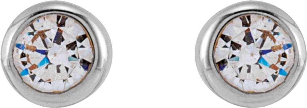 14K White Gold 2.5 mm Round 1/6 CTW Lab-Grown Diamond Earrings