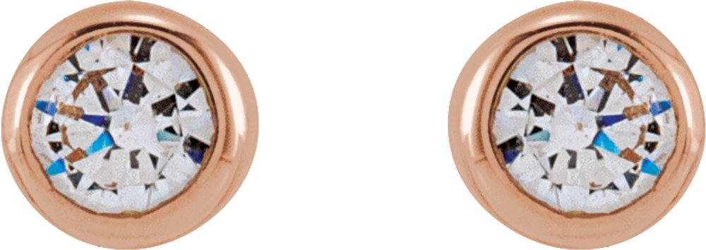 14K Rose 2.5 mm Round 1/6 CTW Lab-Grown Diamond Earrings