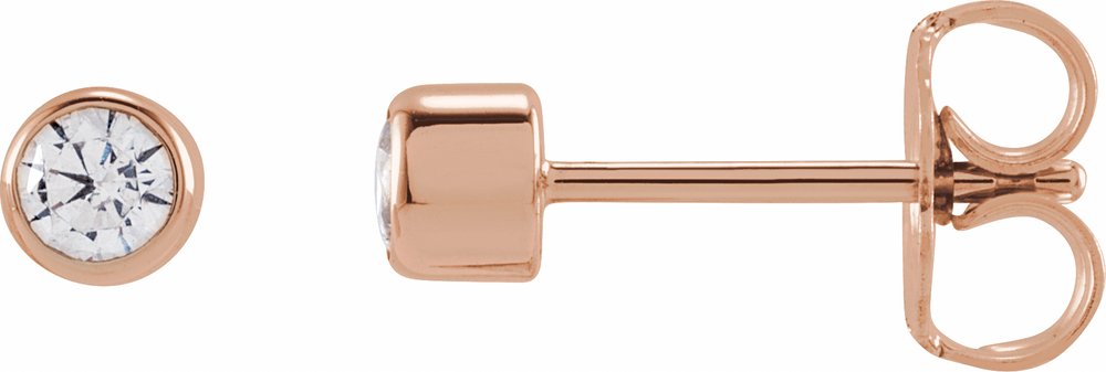 14K Rose Gold 1/5 CTW Lab-Grown Diamond Bezel-Set Earrings