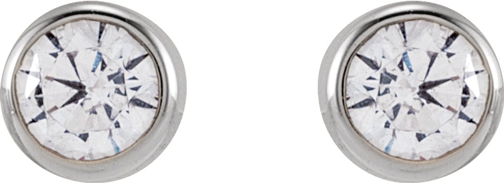 14K White 3 mm Round 1/5 CTW Lab-Grown Diamond Earrings