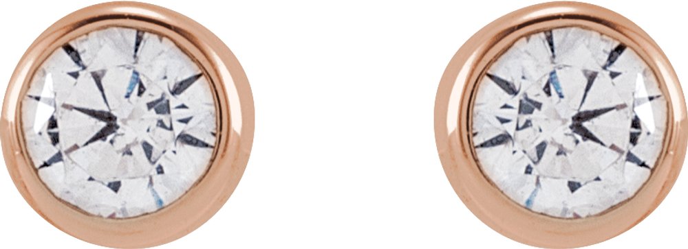 14K Rose Gold 1/5 CTW Lab-Grown Diamond Bezel-Set Earrings