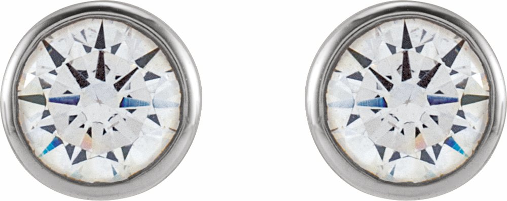 14K White Gold 1/2 CTW Lab-Grown Diamond Bezel-Set Earrings