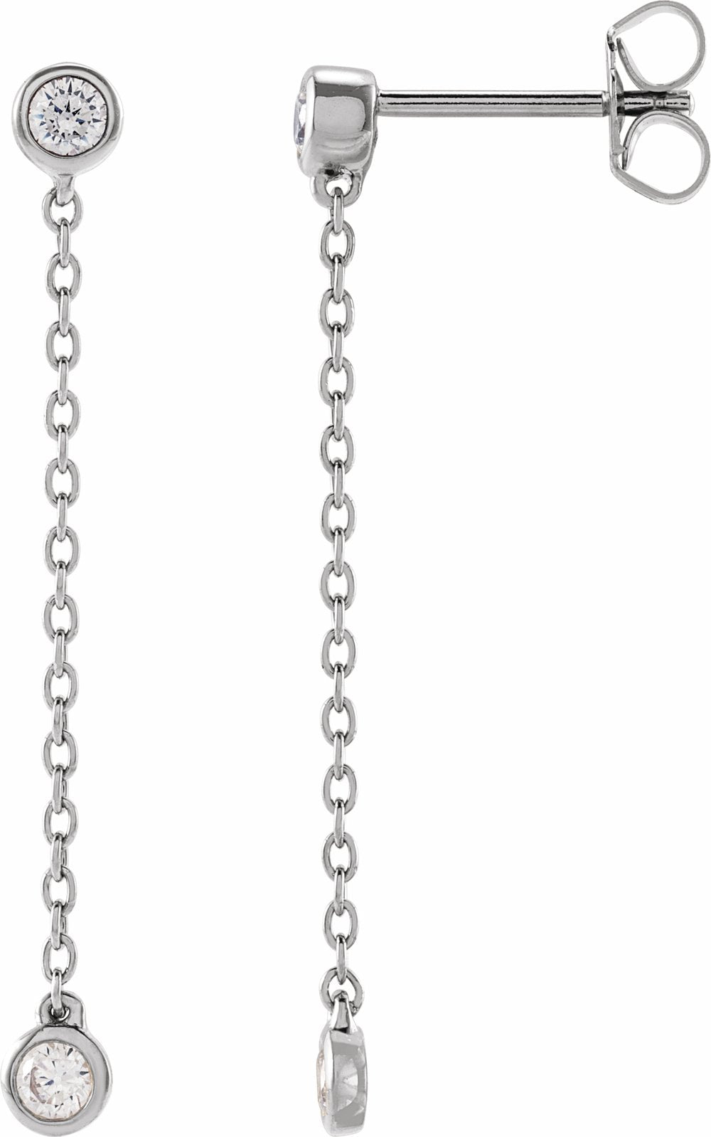 14K White Gold 1/4 CTW Lab-Grown Diamond Chain Earrings