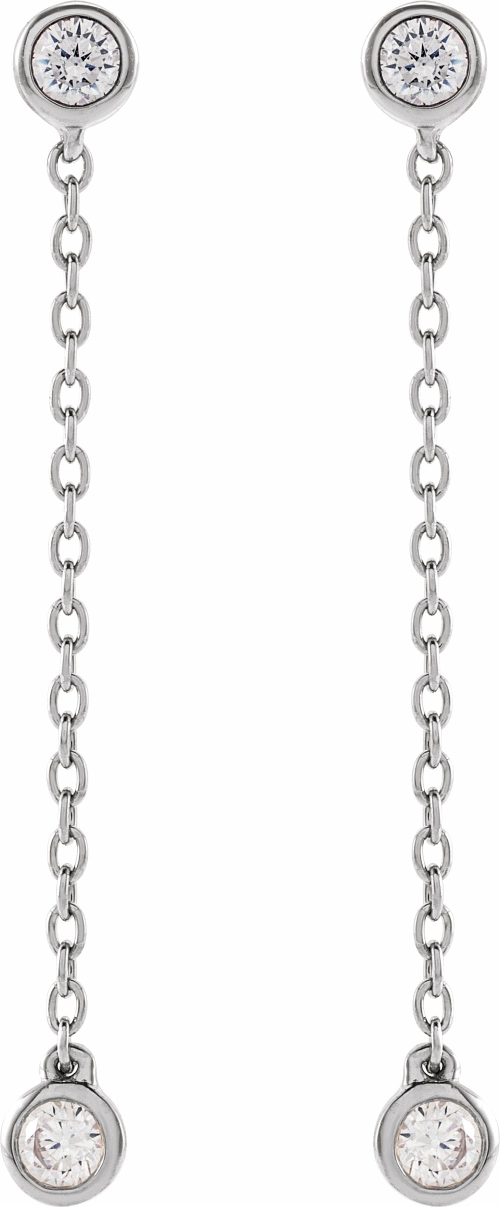 14K White Gold 1/4 CTW Lab-Grown Diamond Chain Earrings