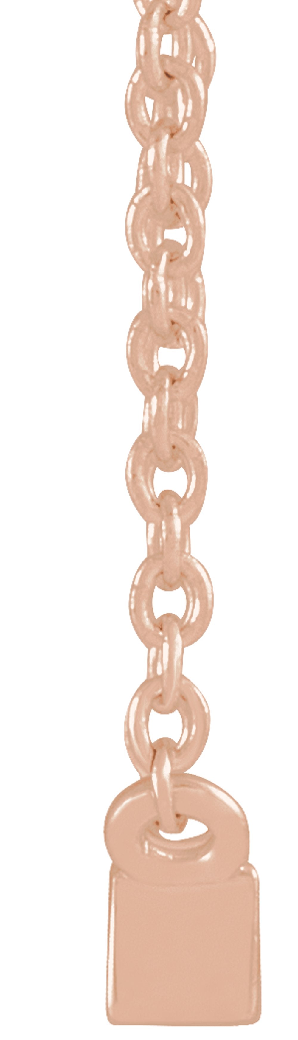 14K Rose .07 CT Natural Diamond Solitaire 16-18" Necklace