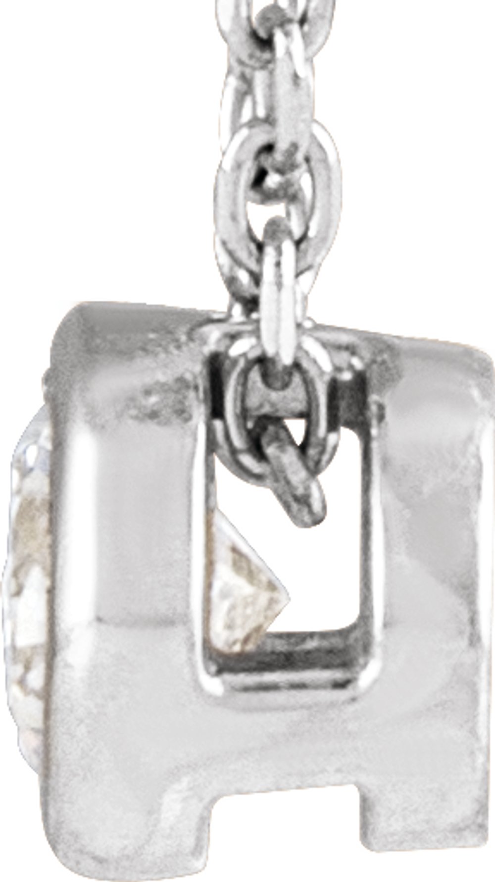 14K White Gold 1/6 CT Lab-Grown Diamond Bezel-Set 16-18" Necklace