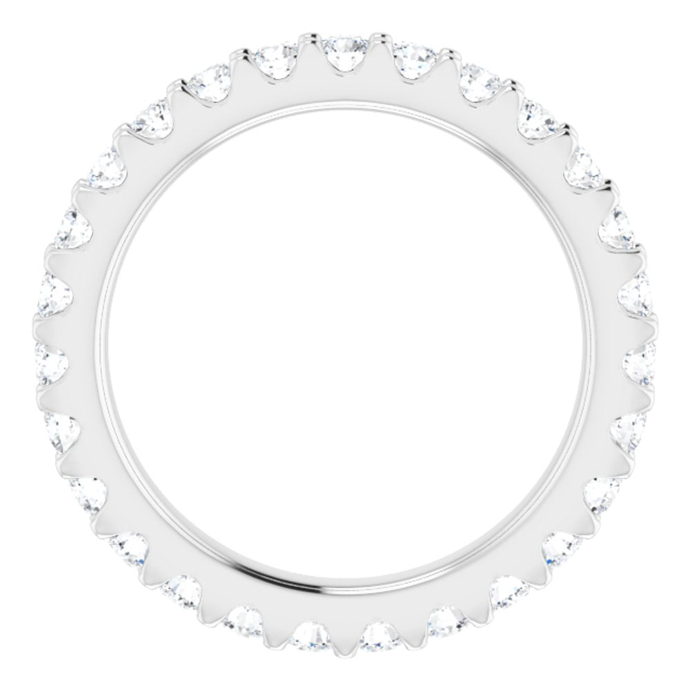 Platinum 2 mm Round 3/4 CTW Natural Diamond Eternity Band Size 4