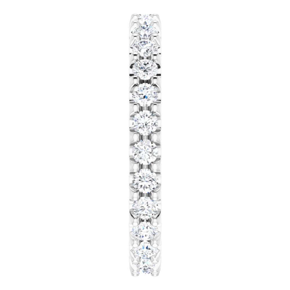Platinum 2 mm Round 3/4 CTW Natural Diamond Eternity Band Size 4