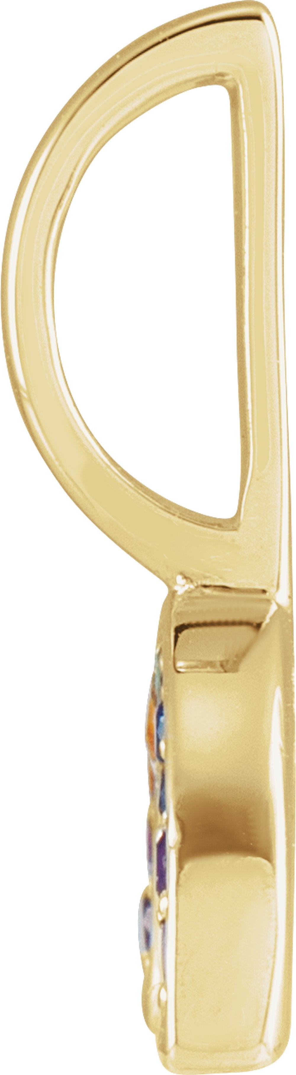 14K Yellow Gold Natural Multi-Gemstone Rainbow Charm/Pendant